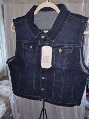 Dark Indigo Sleeveless Denim Vest